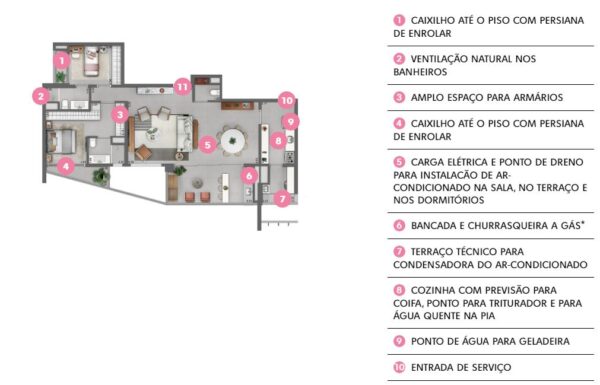 Living Ampliado 2dorm 120m²  2vagas
